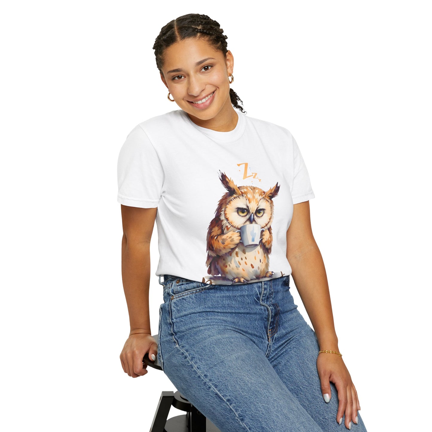 Not Ready Yet Owl T-Shirt — Cute Coffee Morning Graphic Tee