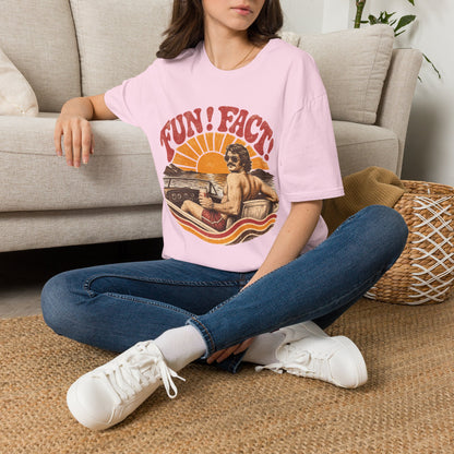 Retro 'FUN! FACT!' Surf Tee — Vintage Sunset Beach Graphic T-Shirt
