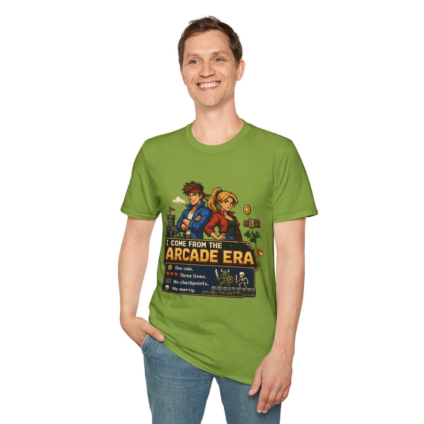 Retro Arcade Era T-Shirt — Pixel RPG Game Tribute
