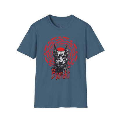 Doberman Graphic T-Shirt — Red Halo 'Bandit' Design