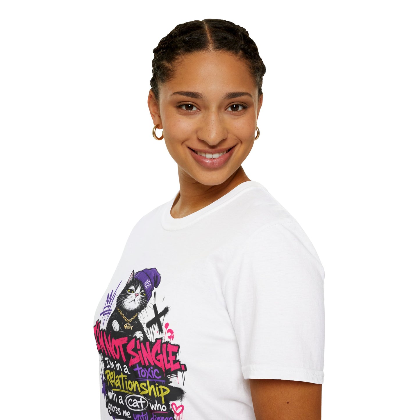 T‑Shirt — “I’m Not Single: I’m in a Toxic Relationship with a Cat” Graphic Tee