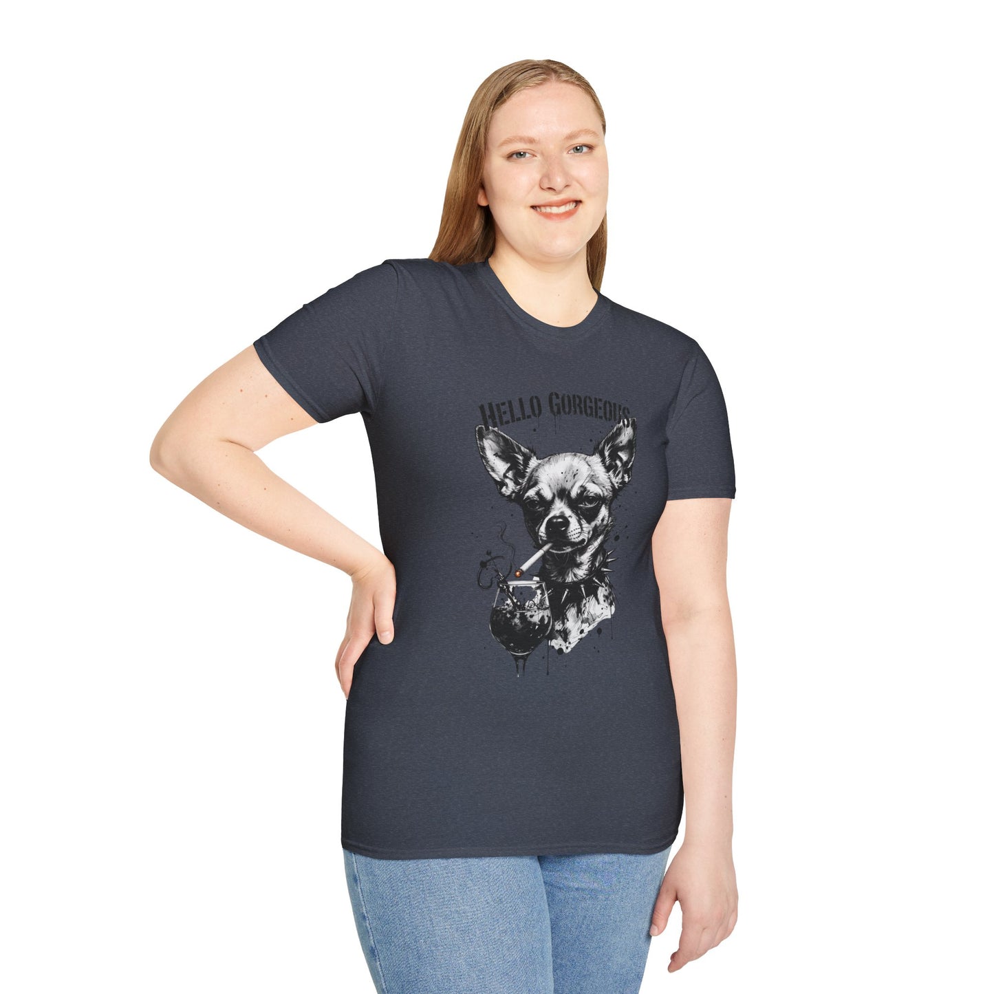Chihuahua 'Hello Gorgeous' Tee - Cute Dog Graphic T-Shirt