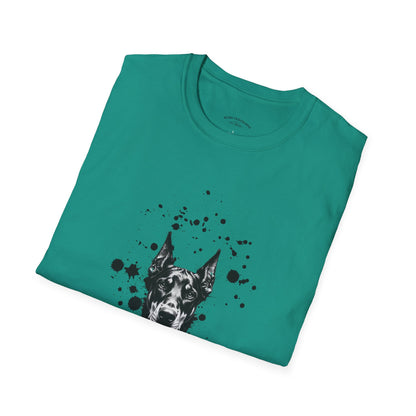 Doberman Ink Splatter T-Shirt