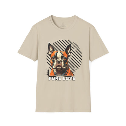 Pure Love French Bulldog T-Shirt | Unisex Softstyle Tee for Dog Lovers