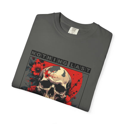 Edgy Skull Graphic T-Shirt - Unique Casual Wear, Unisex Streetwear, Gift for Music Lovers, Halloween Costume, Forever Quote Tee