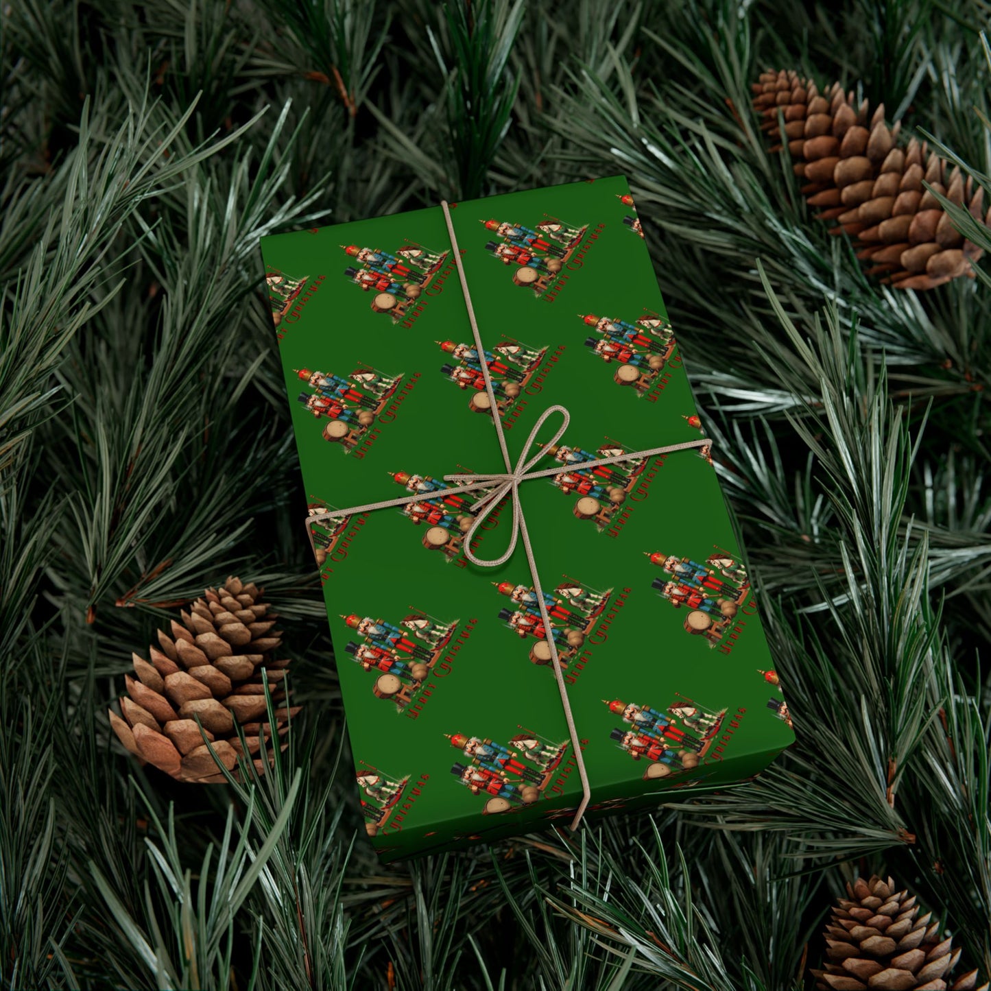 Christmas Tree Pattern Gift Wrap Paper – Festive Green Holiday Wrapping Sheets
