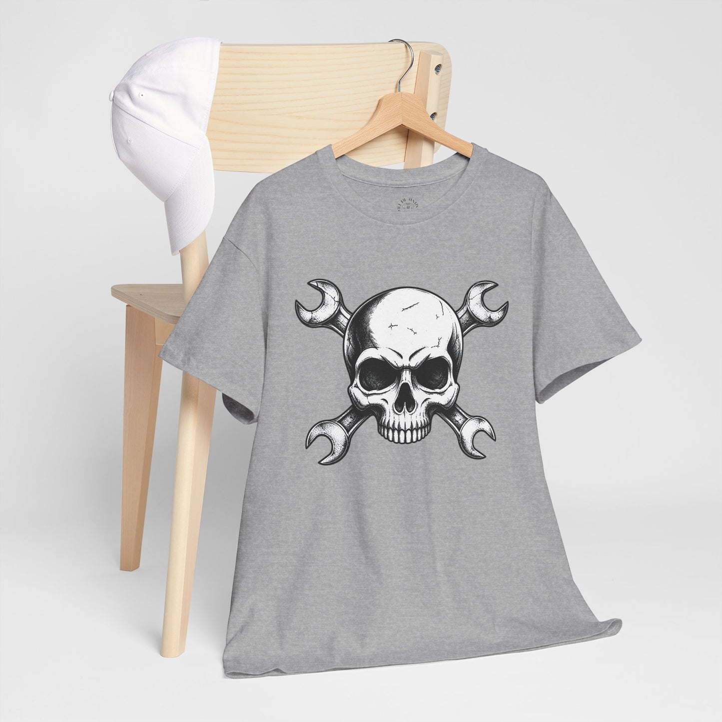 Mechanic Skull Tee — Wrench Crossbones Graphic T-Shirt
