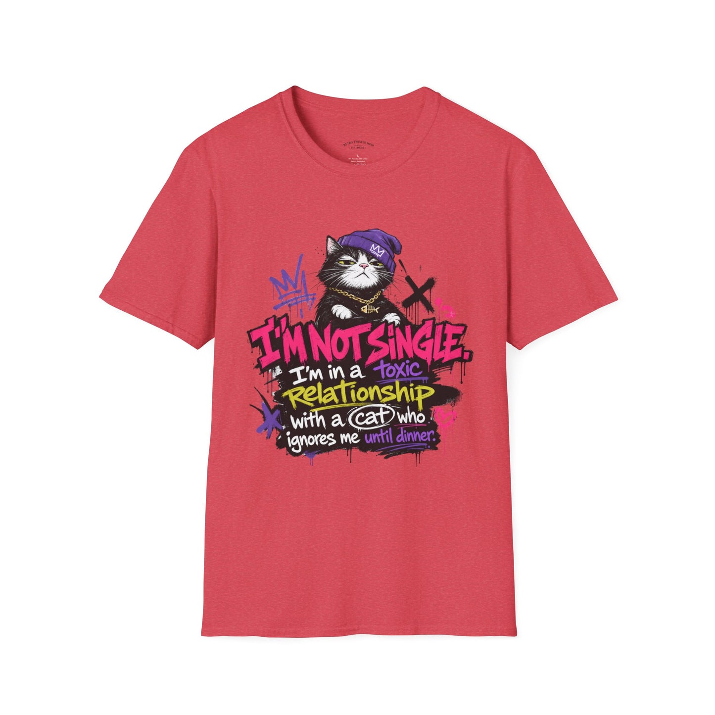 T‑Shirt — “I’m Not Single: I’m in a Toxic Relationship with a Cat” Graphic Tee