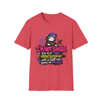T‑Shirt — “I’m Not Single: I’m in a Toxic Relationship with a Cat” Graphic Tee