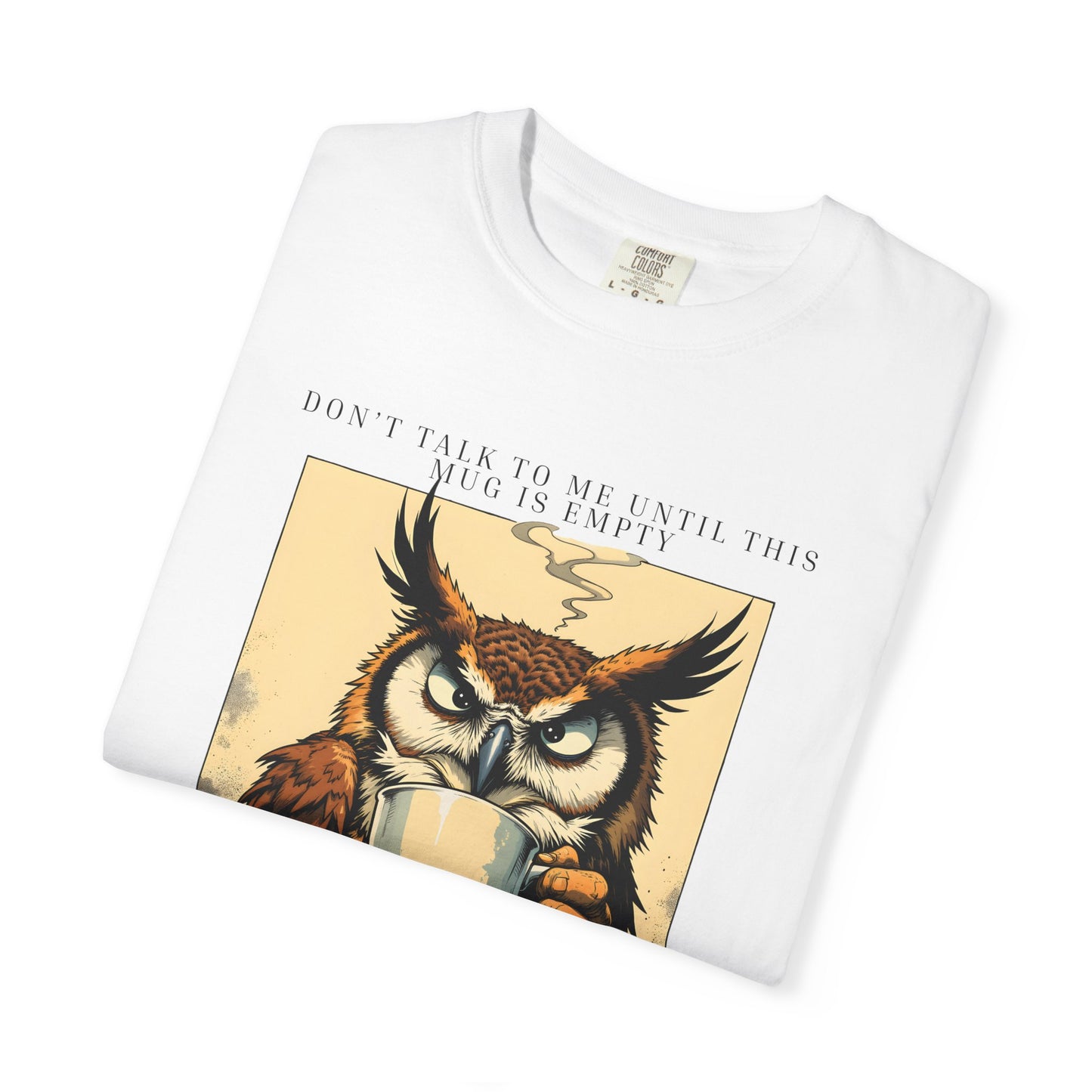 Coffee First Owl T-Shirt — Vintage Coffee Lover Graphic Tee