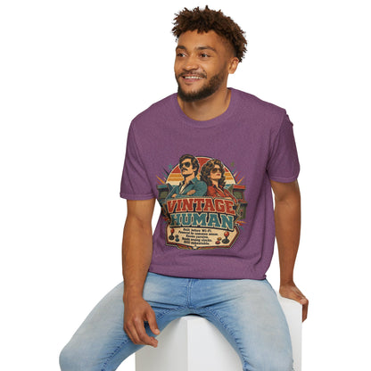 Vintage Human T-Shirt — Retro 70s Duo Graphic Tee
