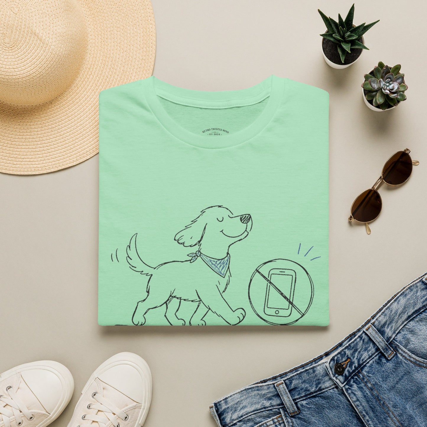 Less Scrolling, More Strolling Dog T-Shirt