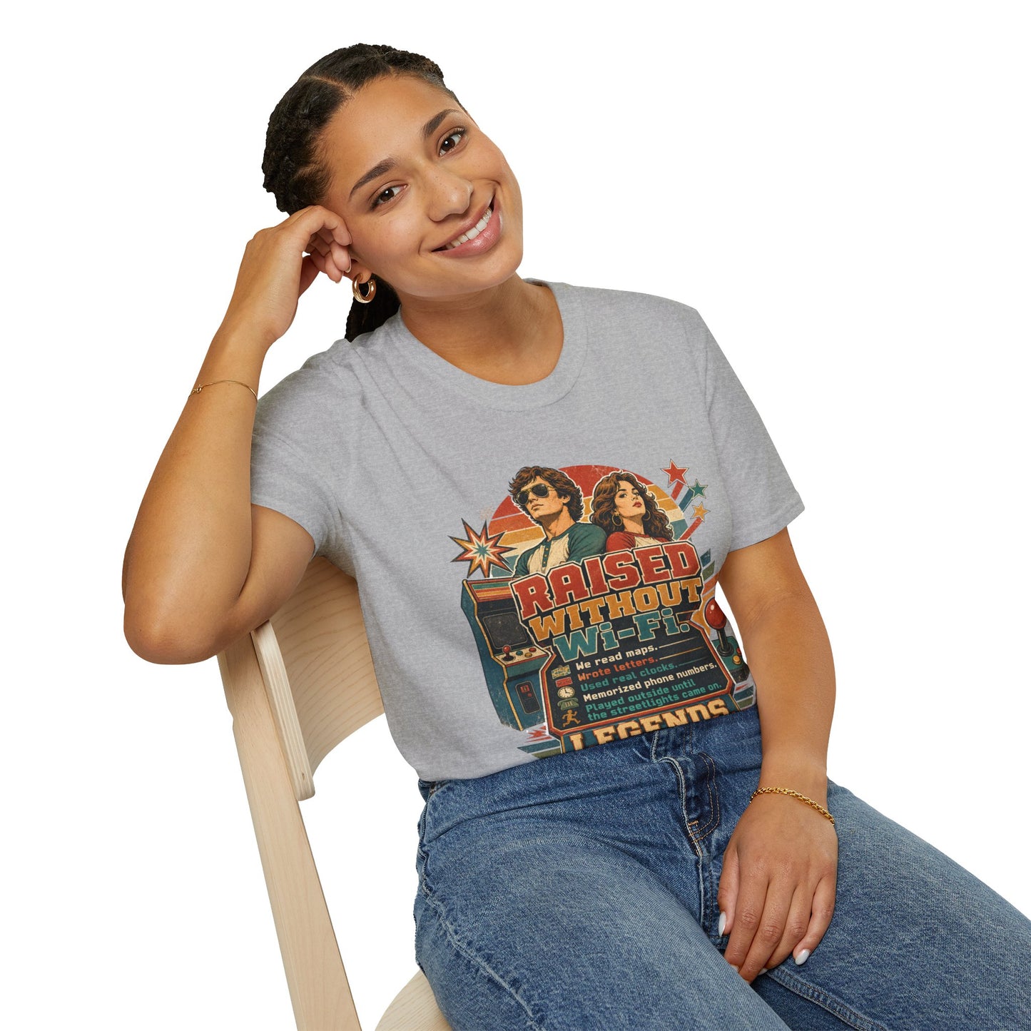 Raised Without Wi‑Fi T-Shirt — Retro 'Legends' Vintage Graphic Tee