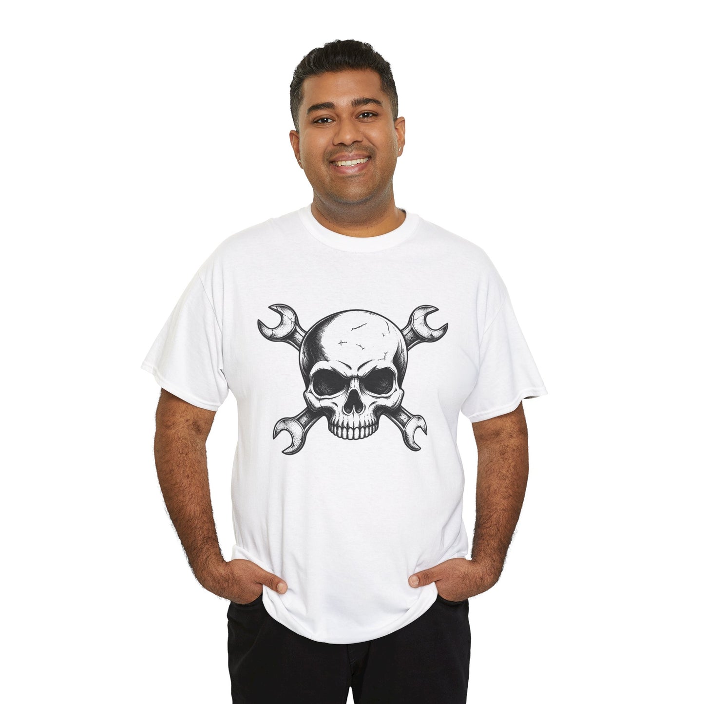 Mechanic Skull Tee — Wrench Crossbones Graphic T-Shirt