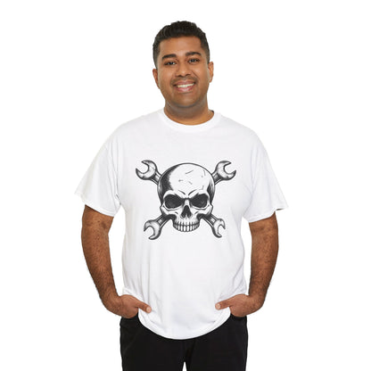 Mechanic Skull Tee — Wrench Crossbones Graphic T-Shirt