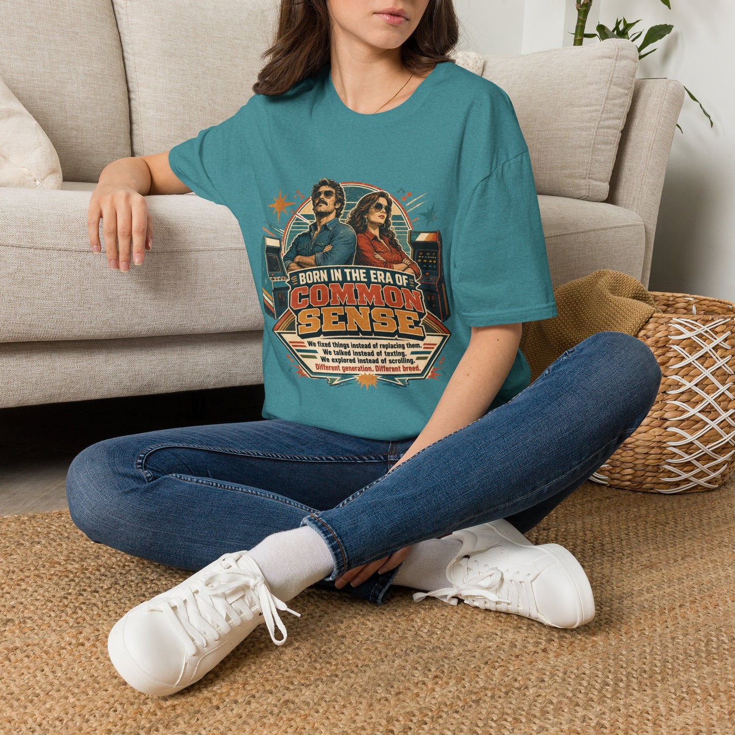Born in the Era of Common Sense T-Shirt — Retro 70s Vintage Political Graphic Tee