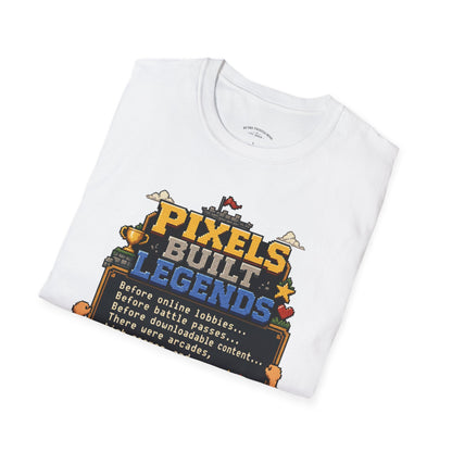 Pixels Built Legends T‑Shirt — Retro Gaming Nostalgia Tee