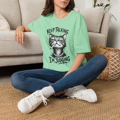 Keep Talking, I'm Judging Cat T-Shirt — Funny Grumpy Cat Graphic Tee