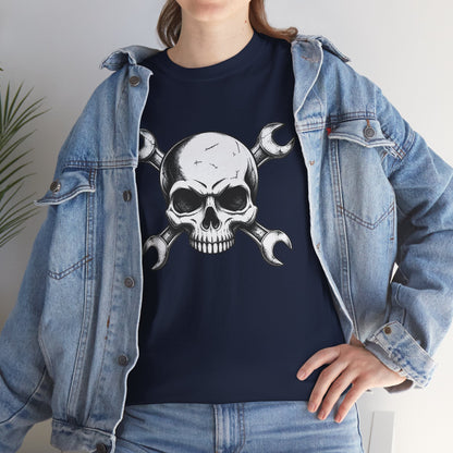 Mechanic Skull Tee — Wrench Crossbones Graphic T-Shirt