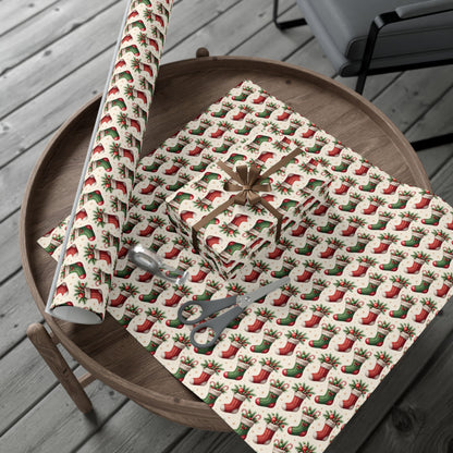 Christmas Stocking Gift Wrap Paper – Festive Holiday Wrapping Sheets