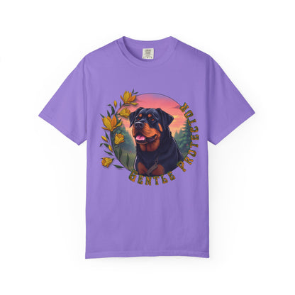 Gentle Protection Unisex Garment-Dyed T-shirt | Dog Lover Gift | Floral Design