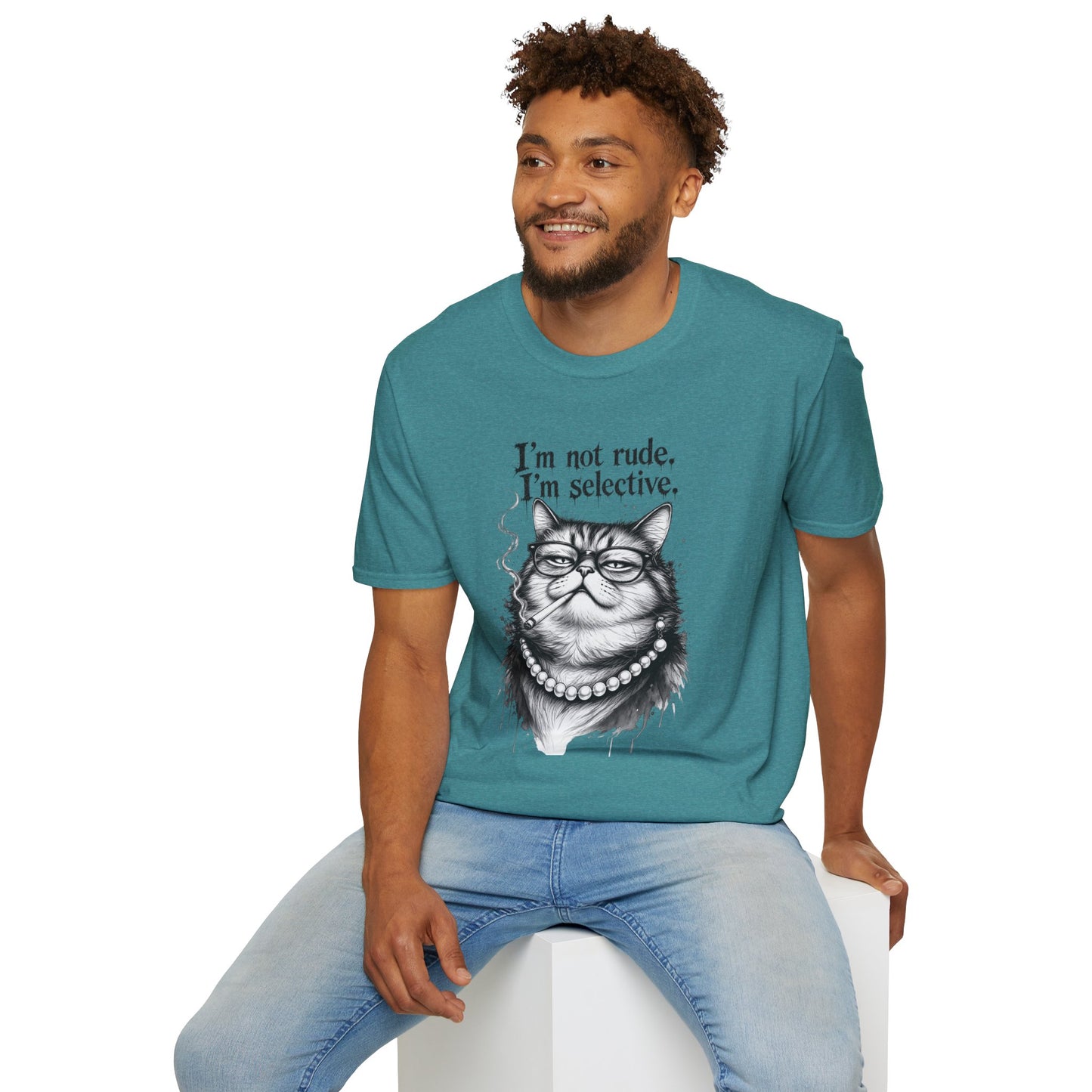 Cat Graphic T‑Shirt — "I'm Not Rude, I'm Selective" Funny Cat Tee