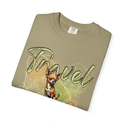 Travel Time Unisex Garment-Dyed T-Shirt - Cute Dog Design for Animal Lovers