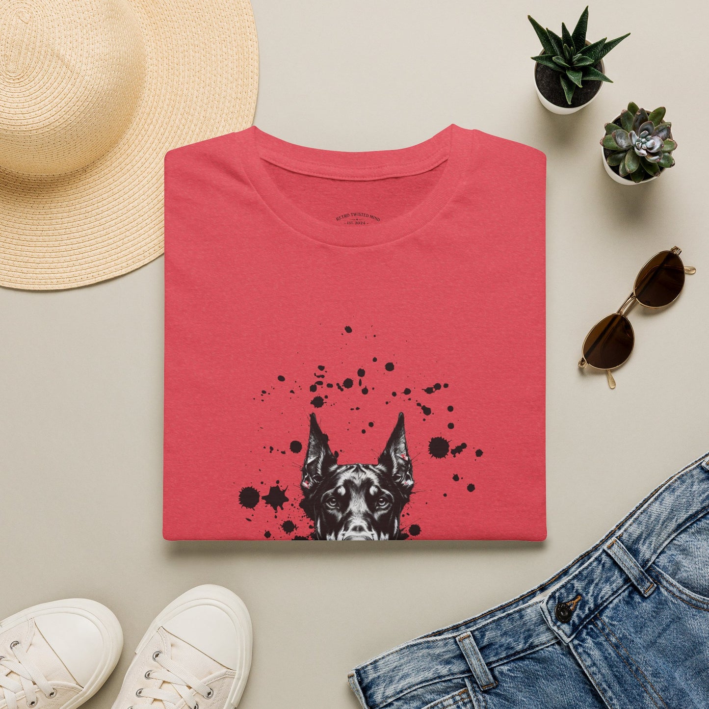 Doberman Ink Splatter T-Shirt