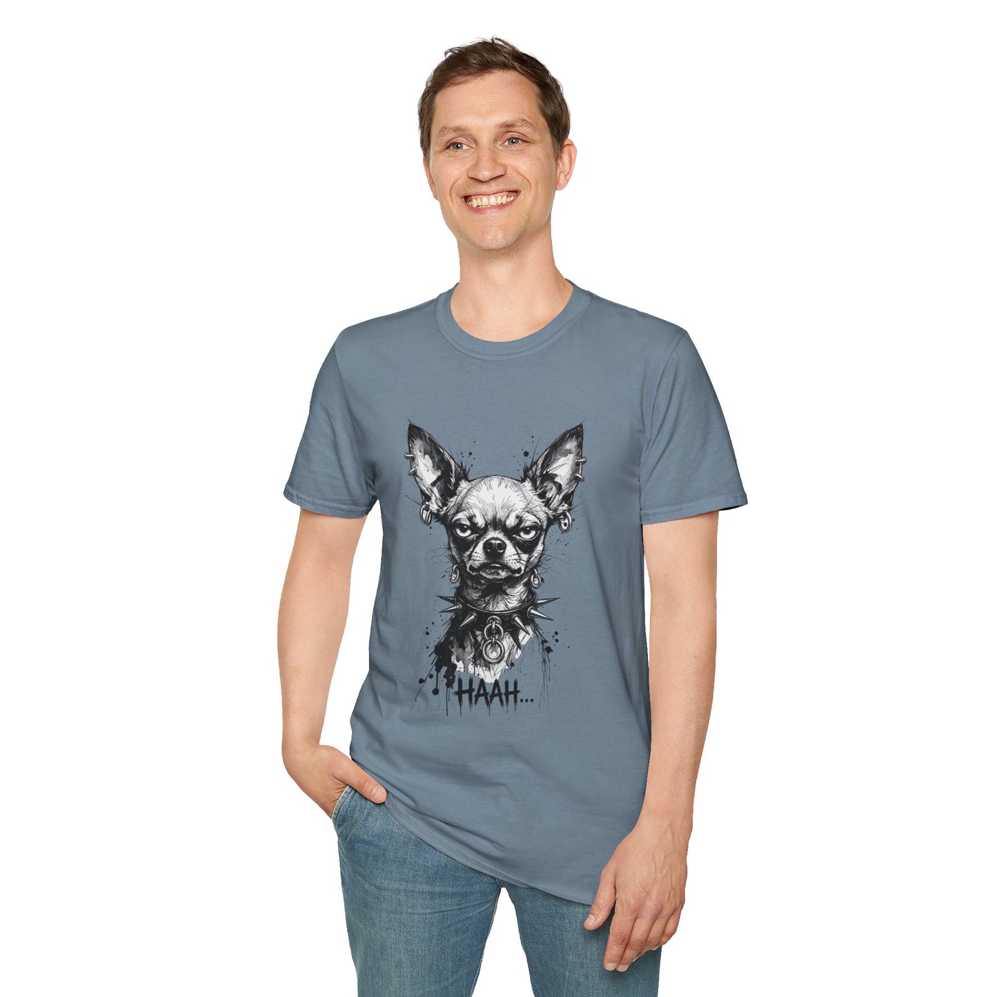 Chihuahua Portrait T‑Shirt — Expressive Black & White Dog Art Tee