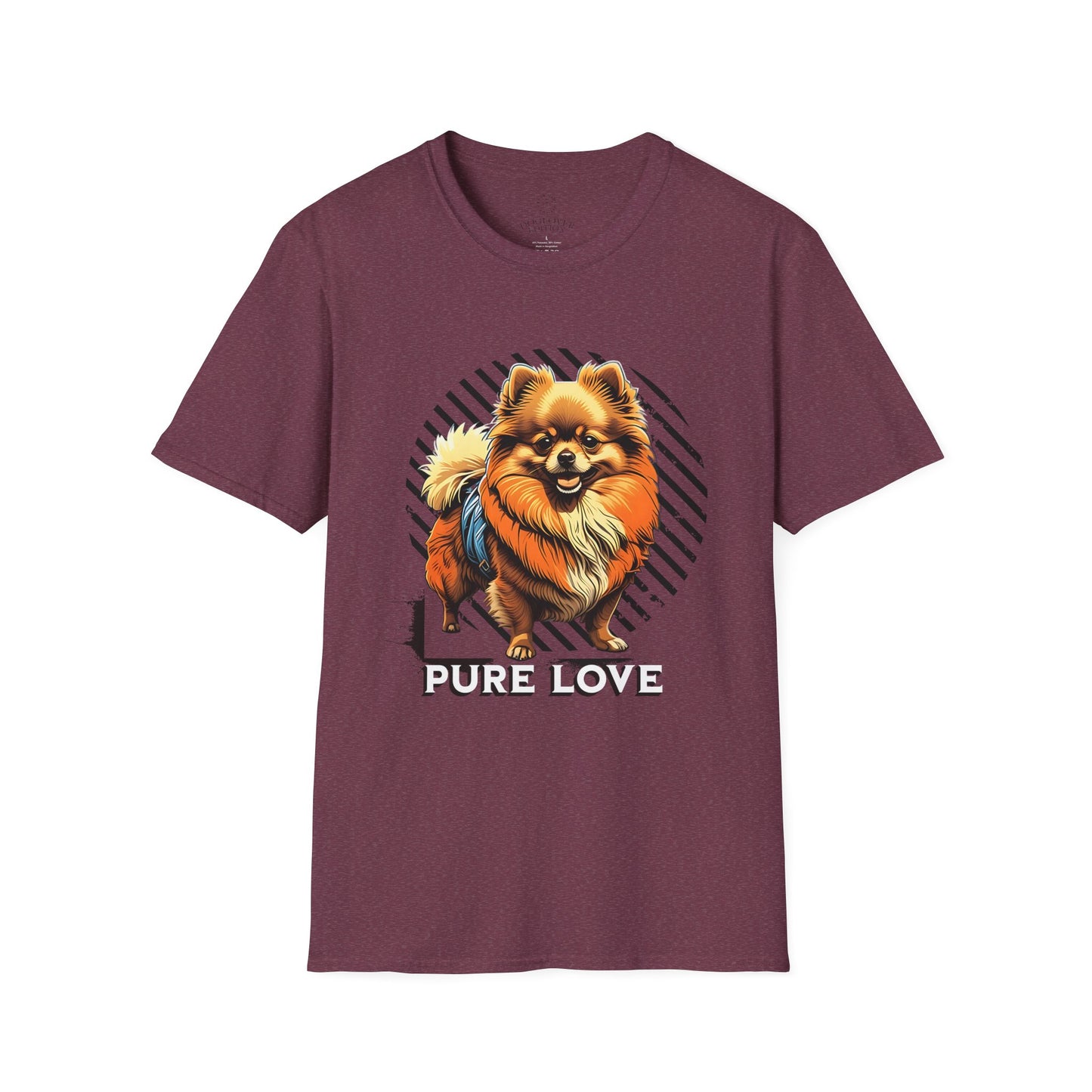 Unisex Softstyle T-Shirt - 'Pure Love' Pomeranian Print