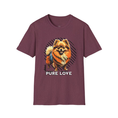 Unisex Softstyle T-Shirt - 'Pure Love' Pomeranian Print