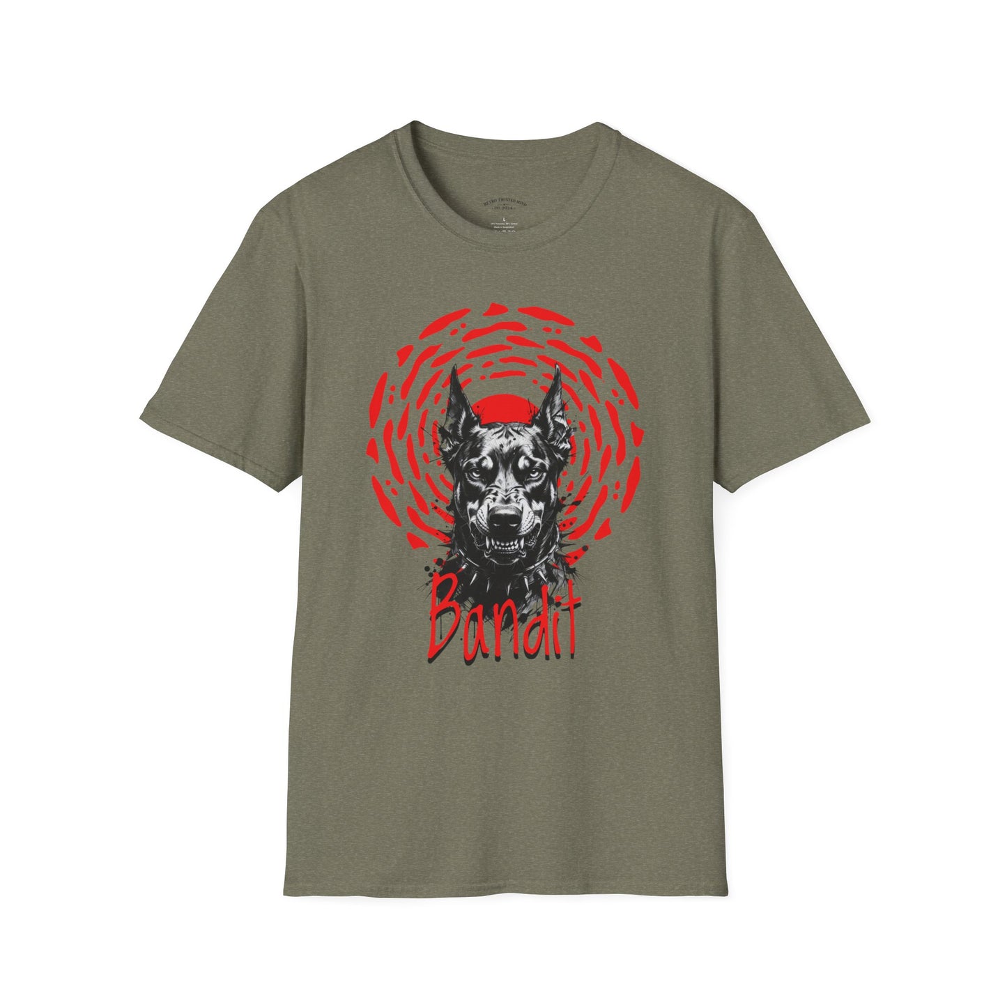 Doberman Graphic T-Shirt — Red Halo 'Bandit' Design