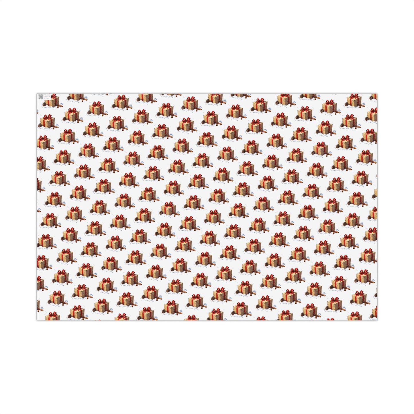 Wrapping Paper — Festive Gift Stack Pattern with Red Bows