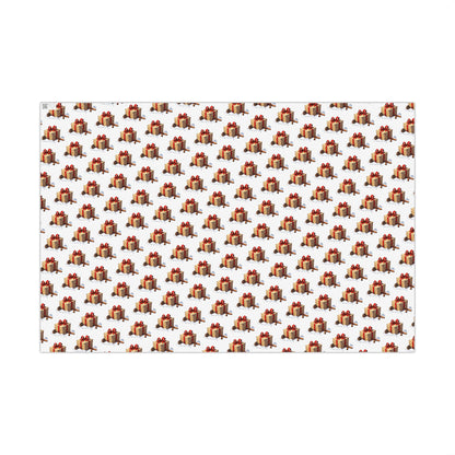 Wrapping Paper — Festive Gift Stack Pattern with Red Bows