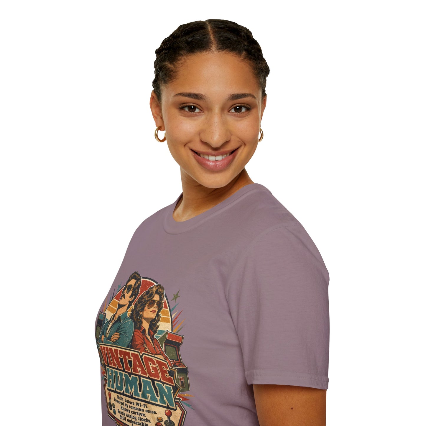 Vintage Human T-Shirt — Retro 70s Duo Graphic Tee