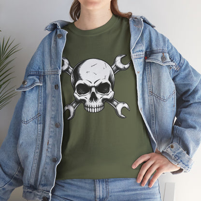 Mechanic Skull Tee — Wrench Crossbones Graphic T-Shirt