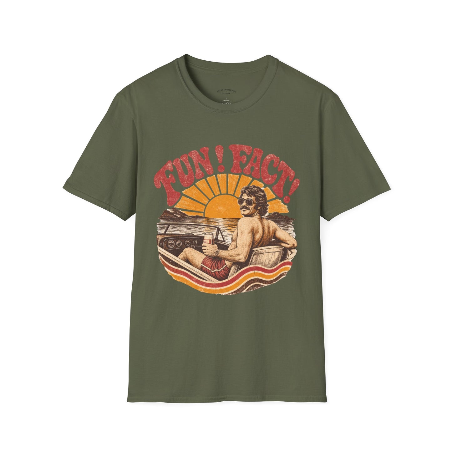 Retro 'FUN! FACT!' Surf Tee — Vintage Sunset Beach Graphic T-Shirt