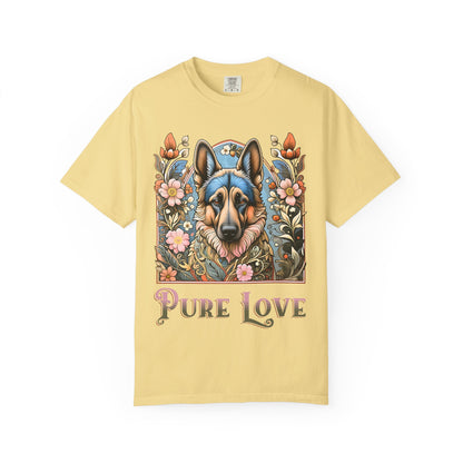 Pure Love German Shepherd T-Shirt – Unisex Garment-Dyed Tee for Dog Lovers