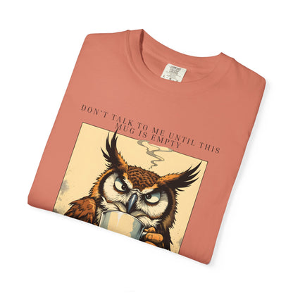 Coffee First Owl T-Shirt — Vintage Coffee Lover Graphic Tee