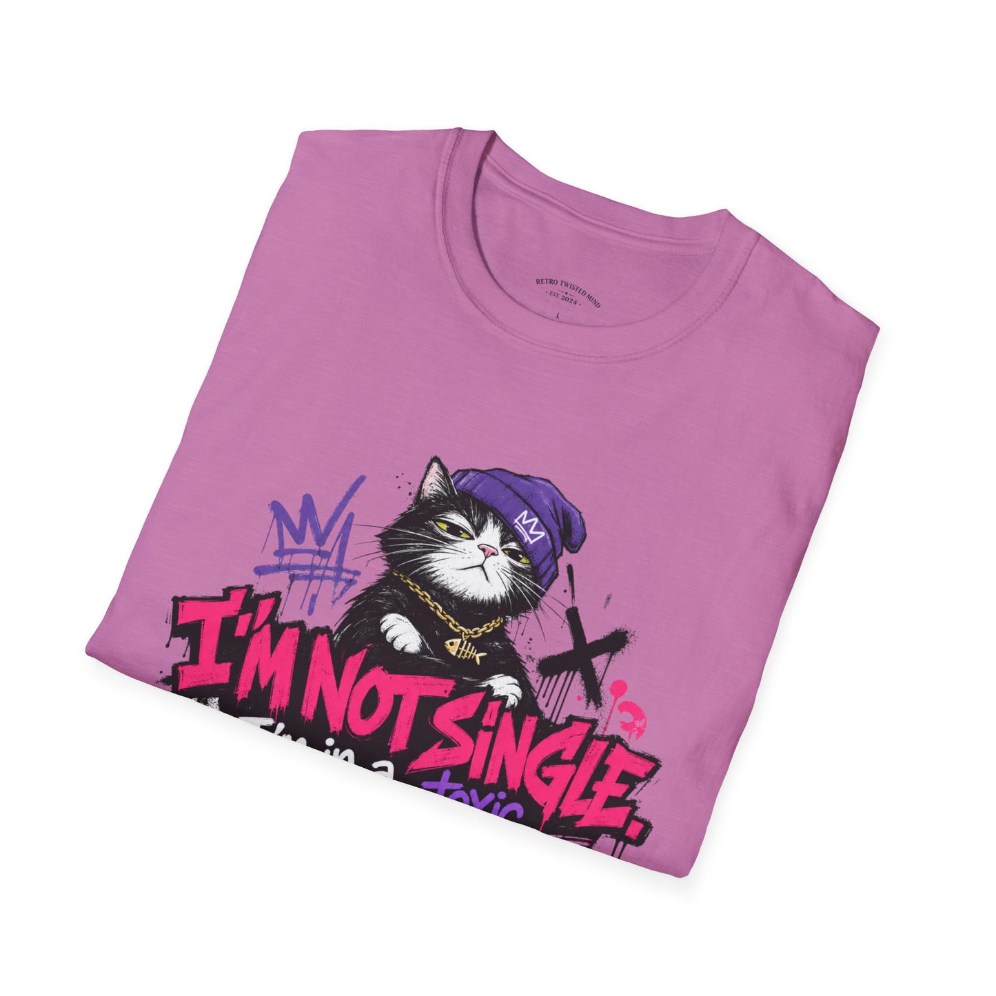 T‑Shirt — “I’m Not Single: I’m in a Toxic Relationship with a Cat” Graphic Tee