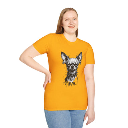 Chihuahua Portrait T‑Shirt — Expressive Black & White Dog Art Tee