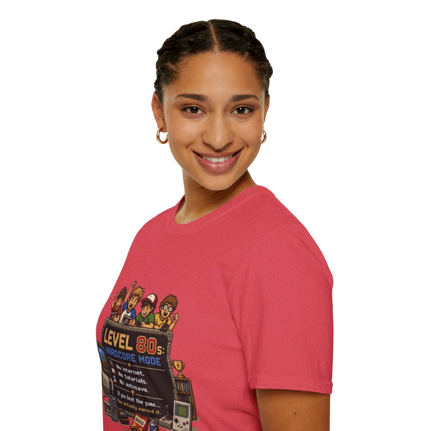 80s Level Up T-Shirt — 'Level 80s: Hardcore Mode' Retro Gaming Tee
