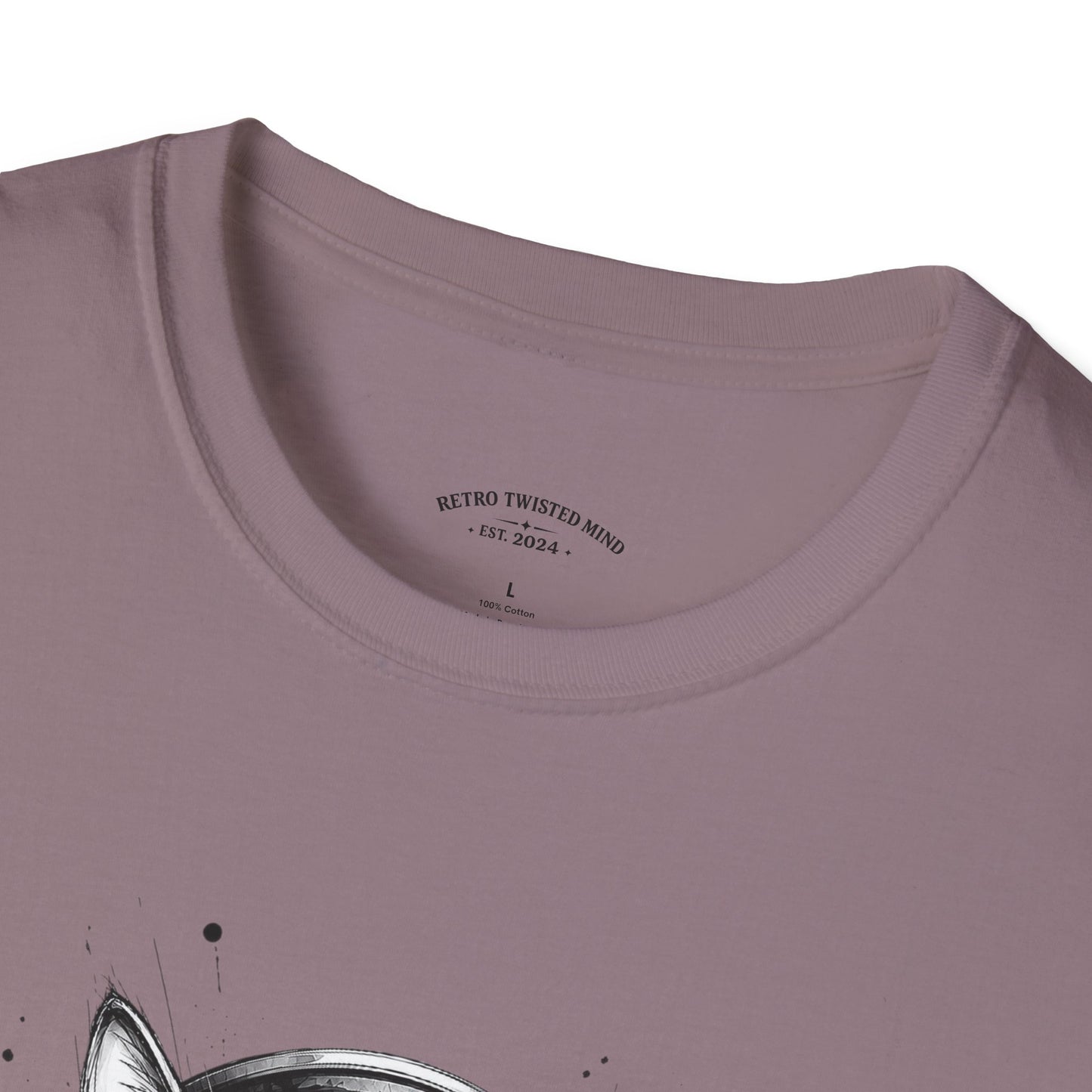 T-Shirt — Cat with Headphones "Mentally: Somewhere Else" – Cute Relaxed Graphic Tee for Cat Lovers