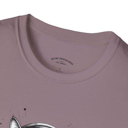 T-Shirt — Cat with Headphones "Mentally: Somewhere Else" – Cute Relaxed Graphic Tee for Cat Lovers