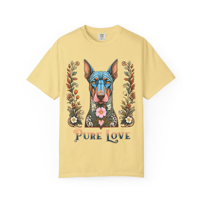 Unisex Pure Love Dog T-shirt - Vibrant Floral Design for Dog Lovers