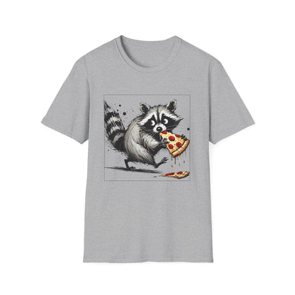 Raccoon Eating Pizza T-Shirt — Funny Cute Animal Tee
