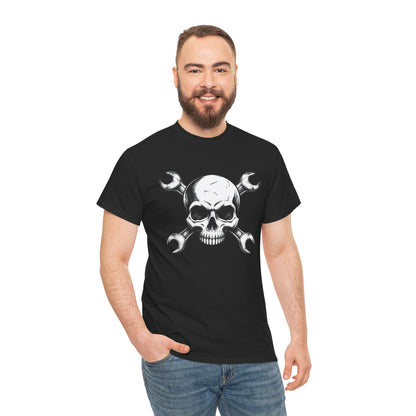 Mechanic Skull Tee — Wrench Crossbones Graphic T-Shirt