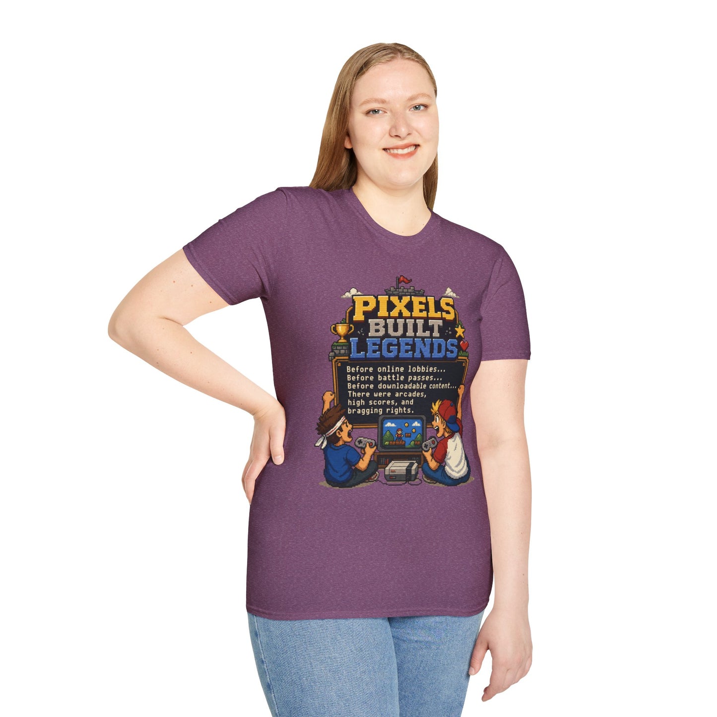 Pixels Built Legends T‑Shirt — Retro Gaming Nostalgia Tee