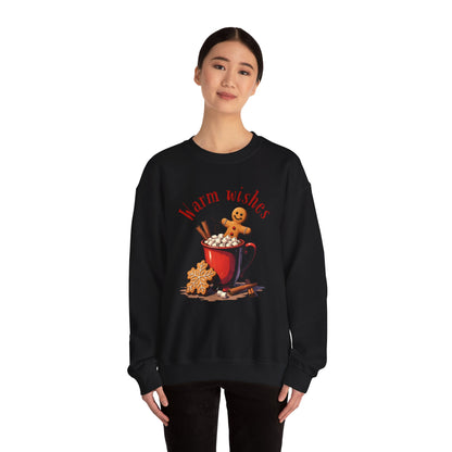 Crewneck Sweatshirt — "Warm Wishes" Hot Cocoa & Gingerbread Holiday Design