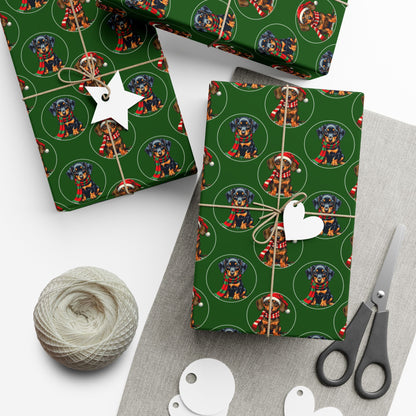 Christmas Dachshund Gift Wrap Paper — Cute Sausage Dog Holiday Wrapping Sheets